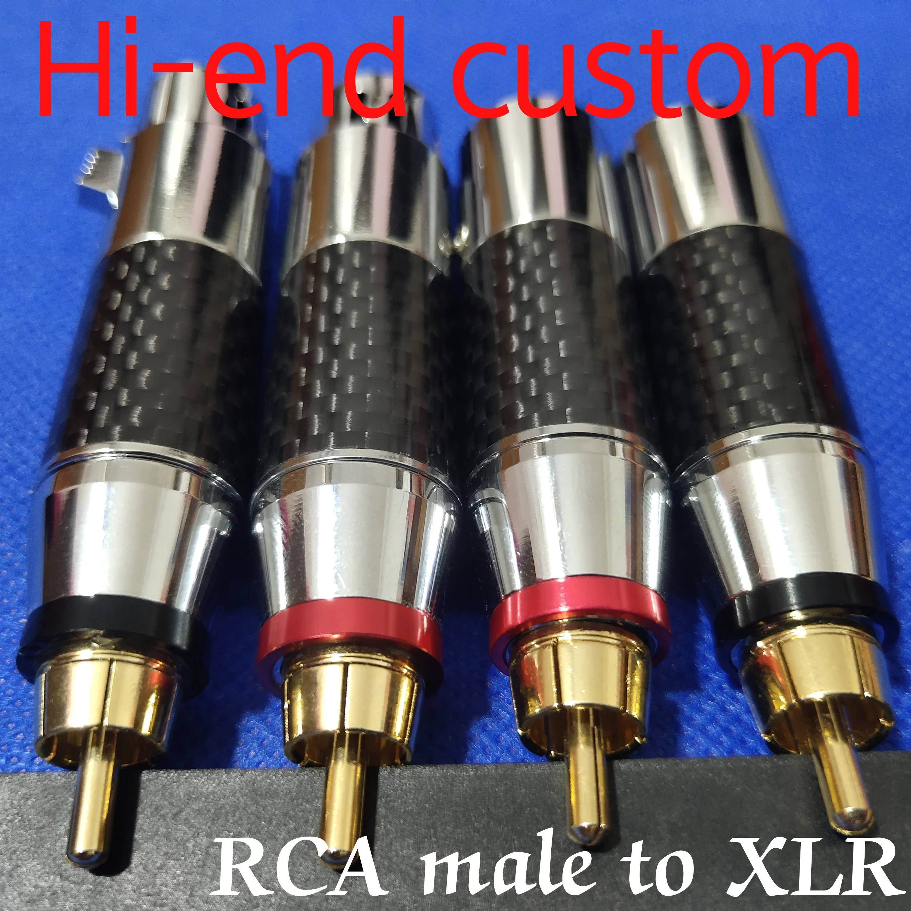 

2Pcs/lot Hi-End Rhodium plated Balance to RCA Conversion plug Carbon Fiber XLR plug 3-pin male/Female to RCA male Jack Adapter
