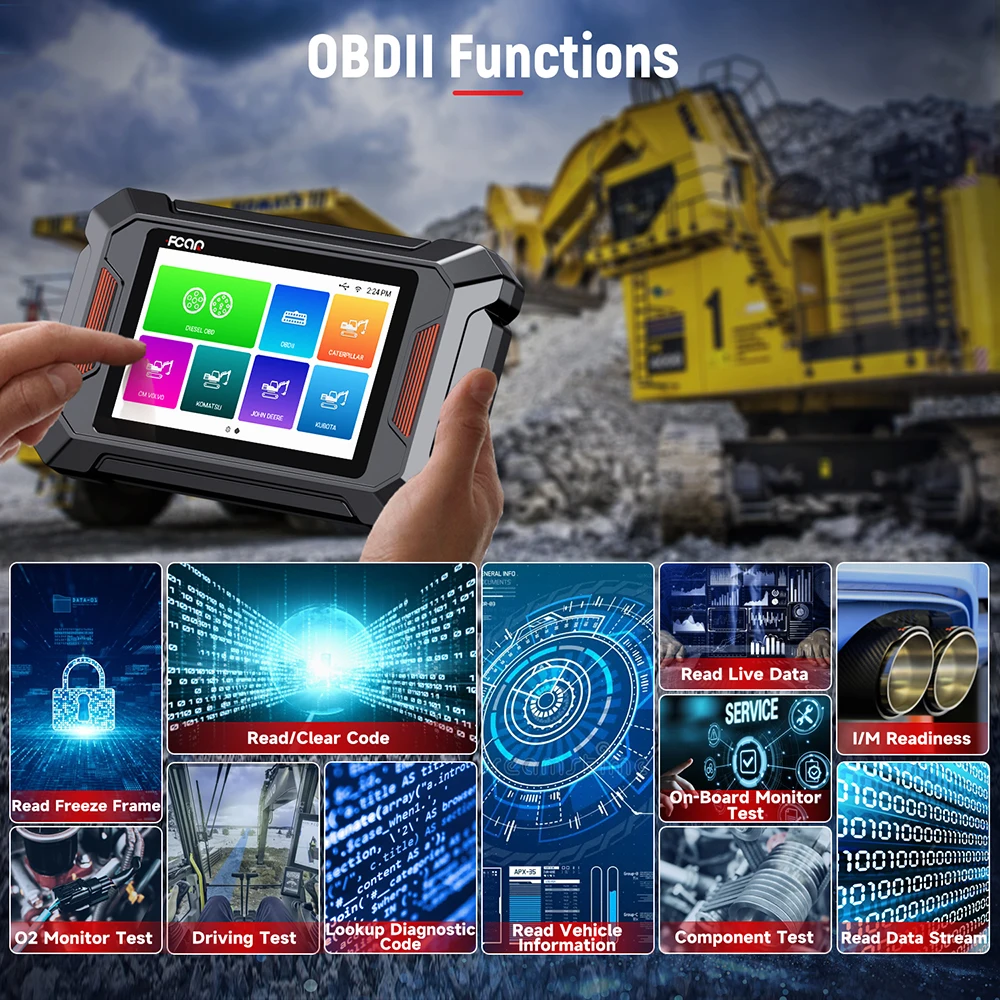 FCAR F804 Строительная техника Сверхмощный грузовик Дизельный OBD-сканер