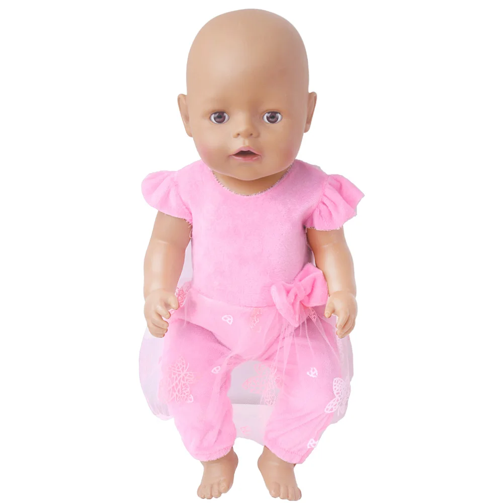 

43cm Doll Clothes Pink Mini Bow Dress Casual Home Wear For 18 Inch American Doll Toys Accessories Girl's Children DIY Gifts