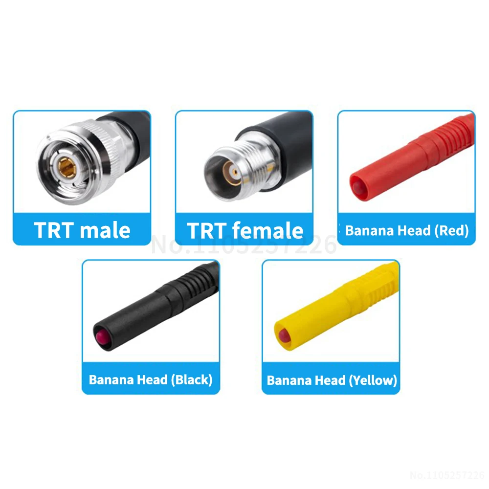 Фото (1 шт.) Тестовый кабель-адаптер TRX316, 3-коаксиальный, TRT (штекер/гнездо) с разъемом типа «банан» и феррулью №2