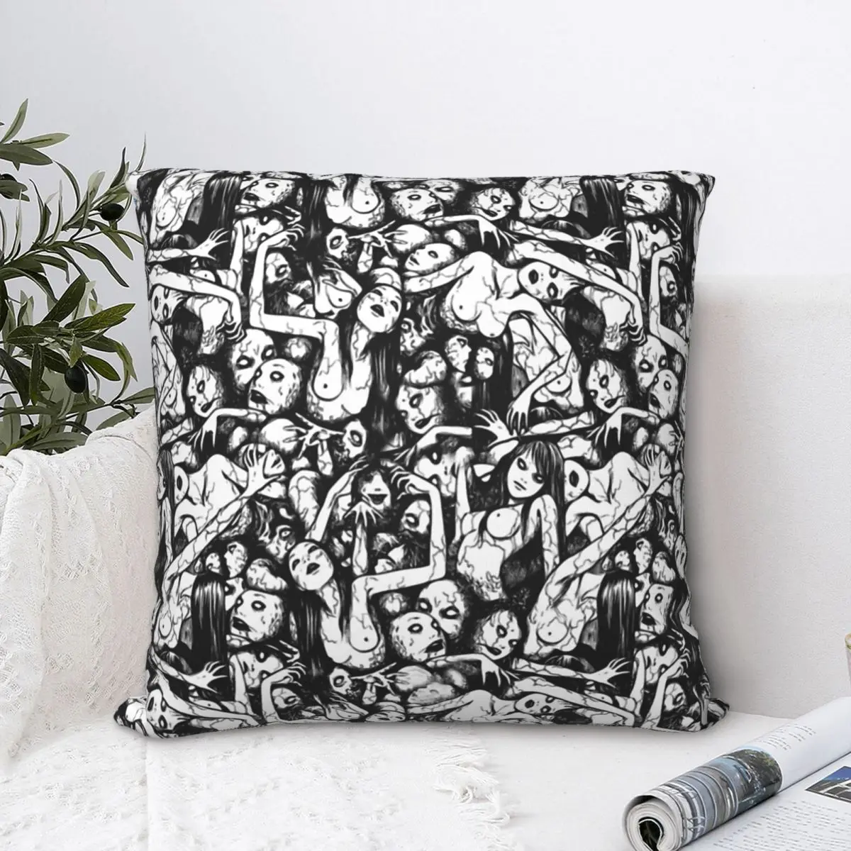 

TOMIE Junji Ito Cojines Throw Pillow Case Cushion Home Sofa Chair Print Decorative Coussin