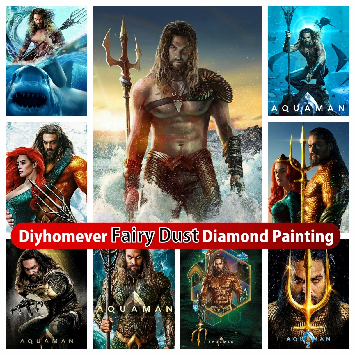 

Aquaman 5D DIY Fairy Dust Diamond Painting Mosaic DC Movie Rhinestone Cross Stitch Handicrafts Craft Home Decor Gift