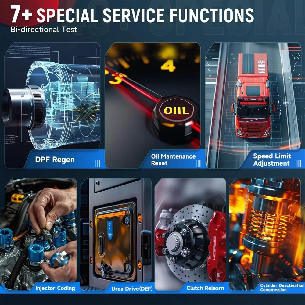 LAUNCH CRP129 HD для тяжелых грузовиков дизельных двигателей сброс Параметров D.PF