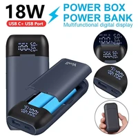 18w pd power bank quick charge 18650 case for xiaomi sansung external battery powerbank box fast charging for iphone 13 12 pro