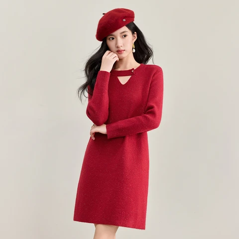 SENTUBILA женское платье из флиса коралловый  W53LG3576