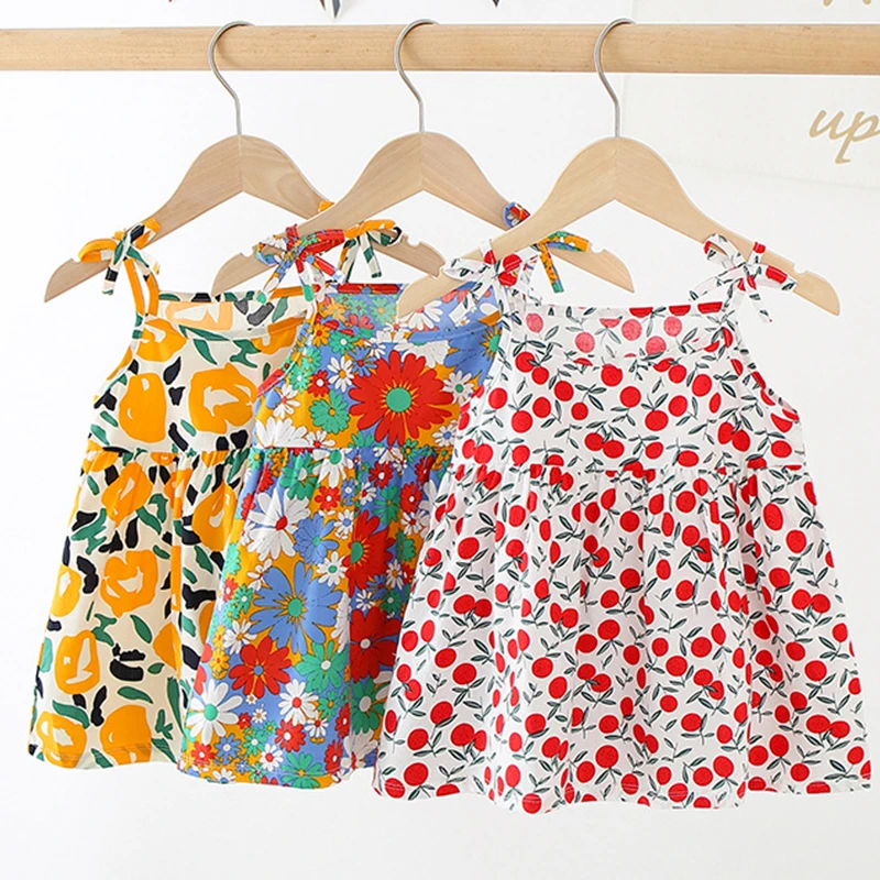 

Cute Summer Floral Dress Children Casual Sundress Baby Girl Clothes Teen Grls Clothing Rainbow Princess Dress Vestidos De Fiesta