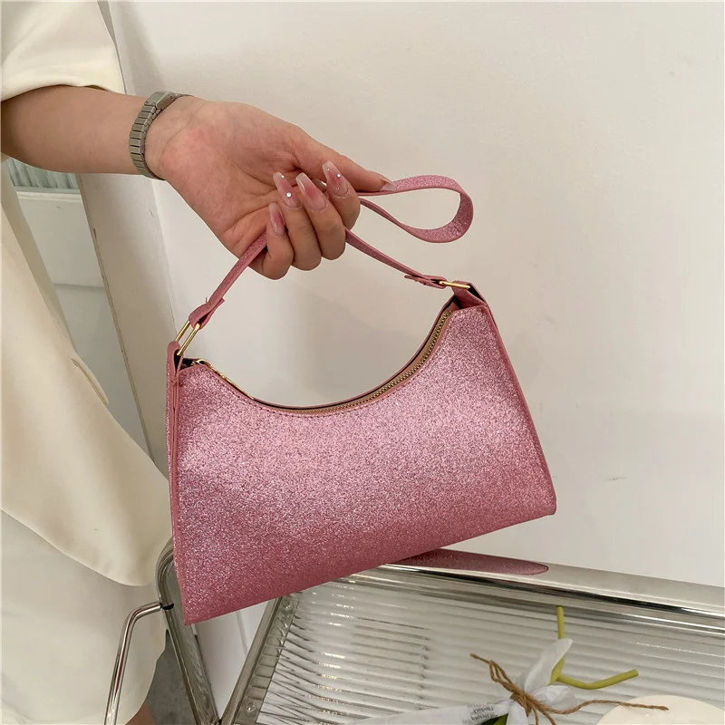 

flu exotic women 2022 shiny new texture one shoulder fashion hand-held underarm