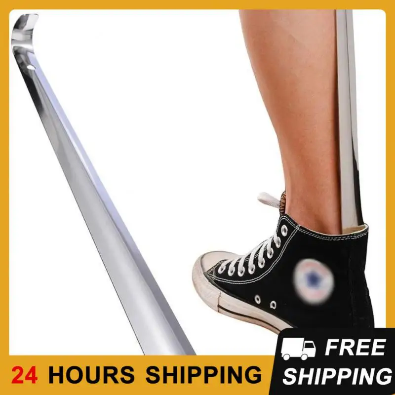 42cm Stainless Steel Shoe Horns Easy Handle Metal Shoe Extractor Lazy Shoe Helper Shoe Accessories