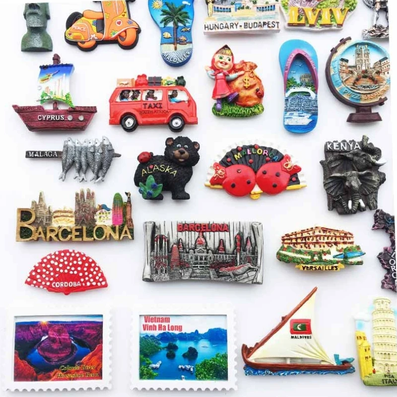 Магниты на холодильник Всемирный туристический Бразилия Краин Чилия Колумбия