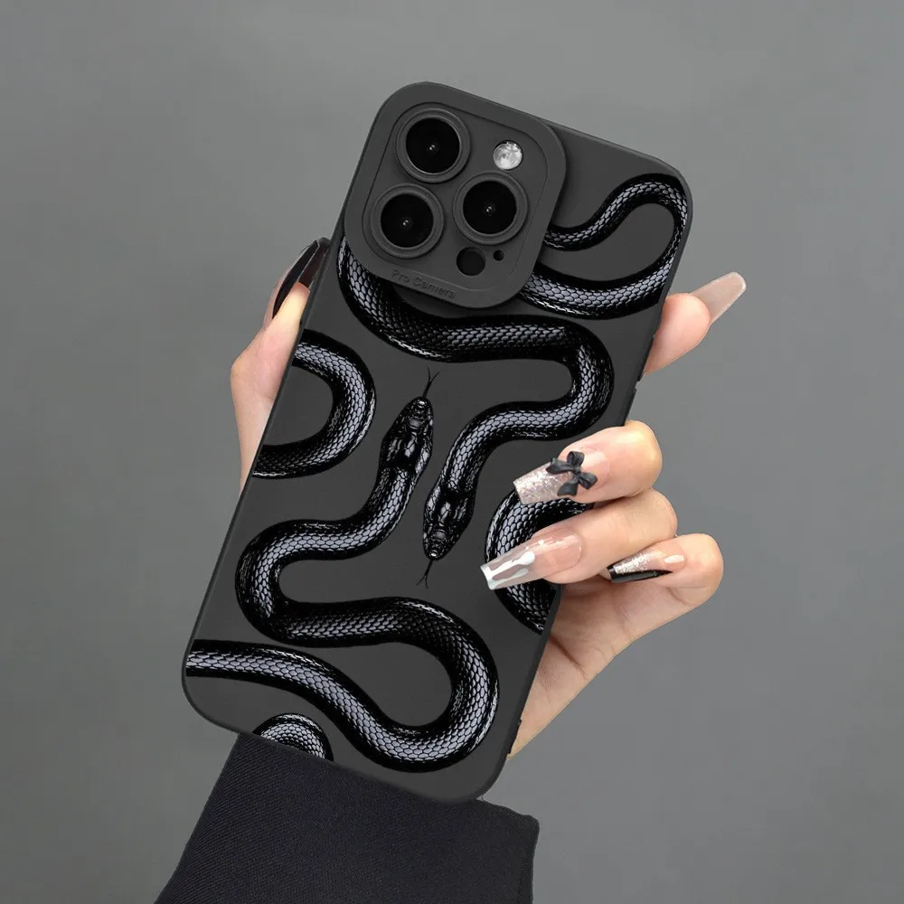 Милый Забавный чехол со змеиным рисунком для IPhone 15 14 13 12 11 Pro Max XS XR X 8 7 Plus IPhones 14Pro 15Pro