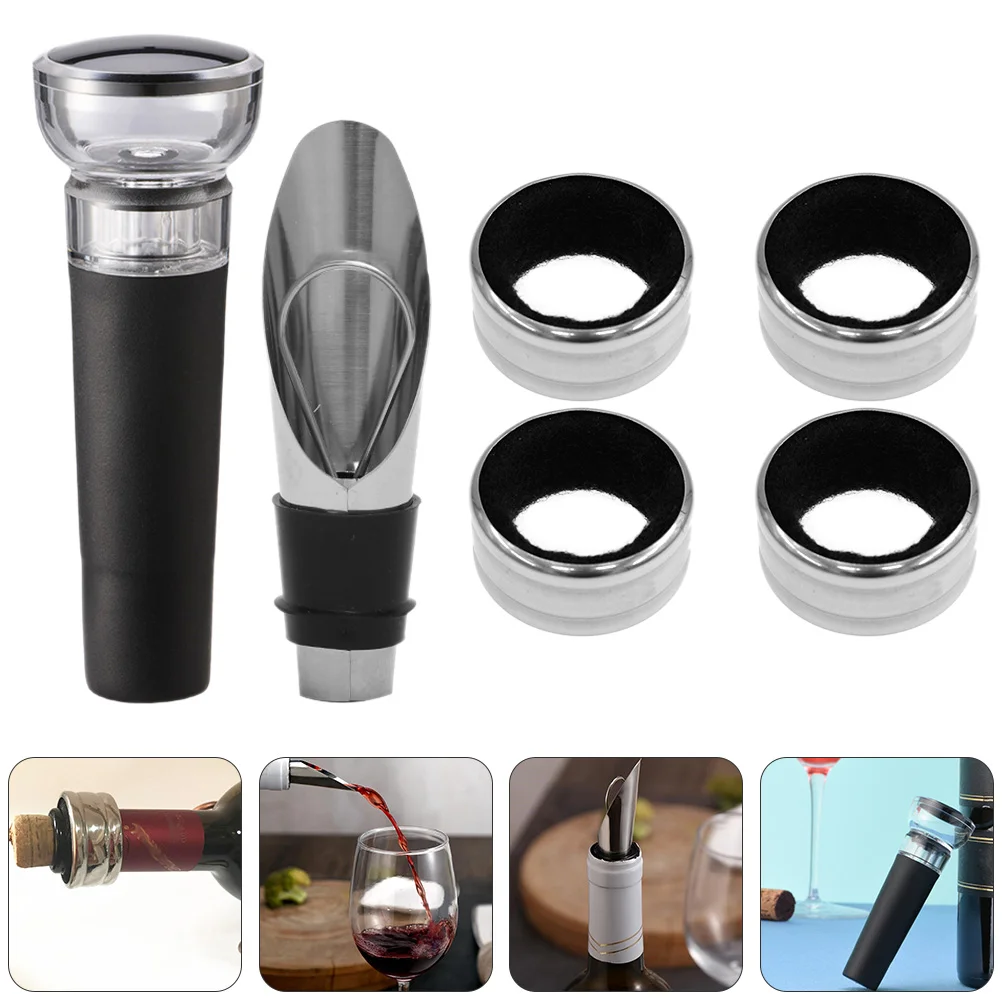 

Drip Stopper Bottle Ring Spout Plug Pourer Champagne Collar Rings Decanter Cork Catcher Pour Stop Steel Aerator Stainless Beer