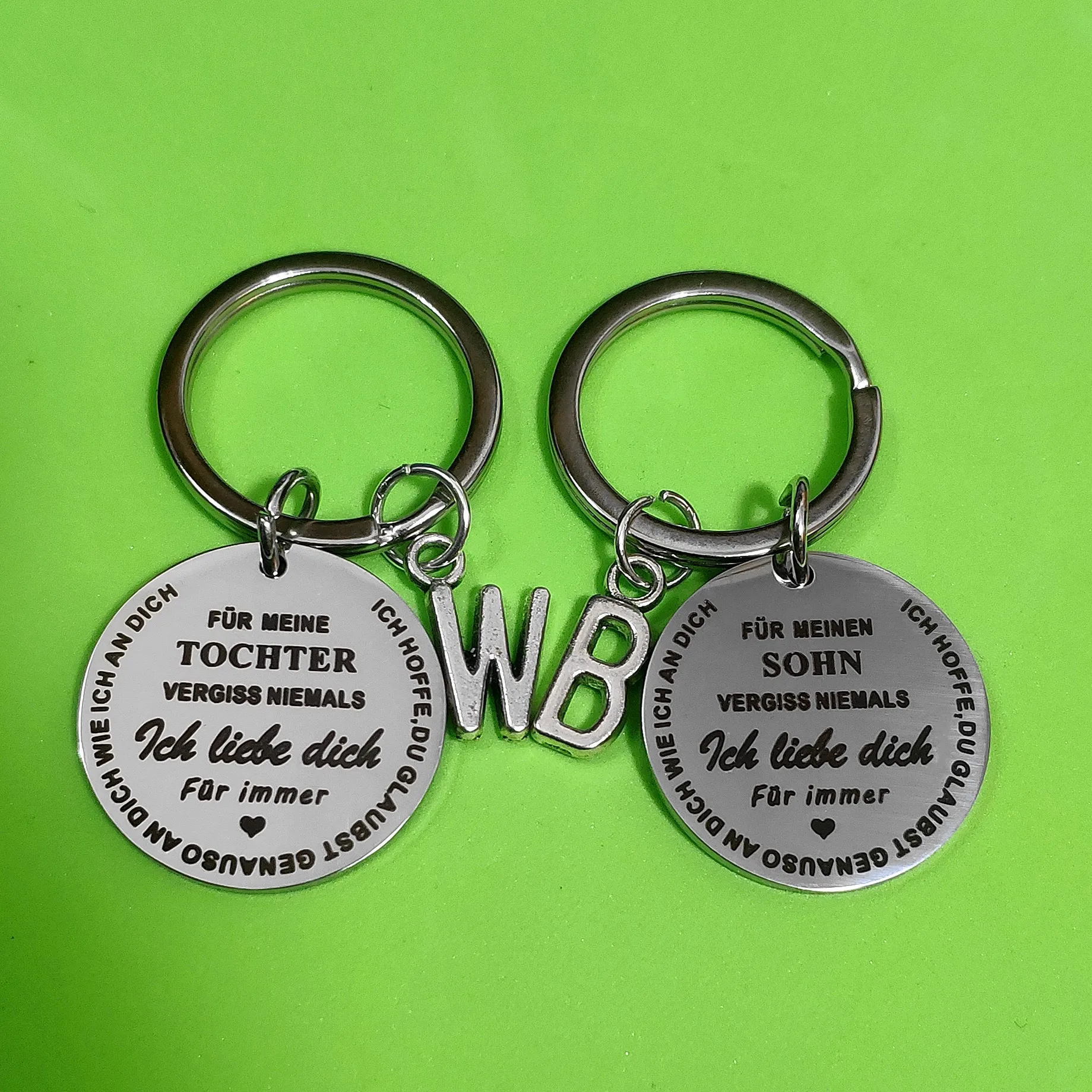 

Брелок для ключей «Сын дочь», карабин для ключей «Сон/TOCHTER», подарок для детей, 26 инициалов, немецкий праздник, день рождения, креативный «сделай сам»