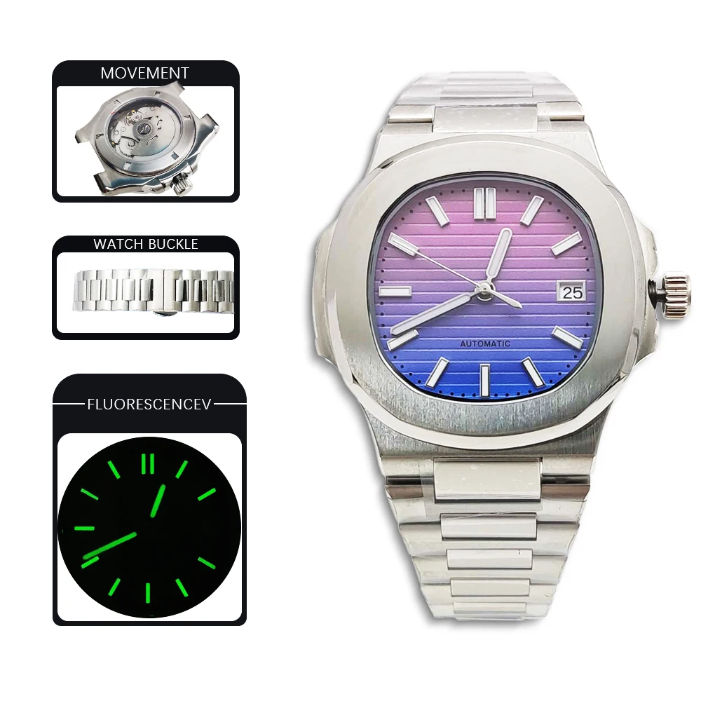 Мужские спортивные автоматические механические часы 40 мм японский механизм NH35