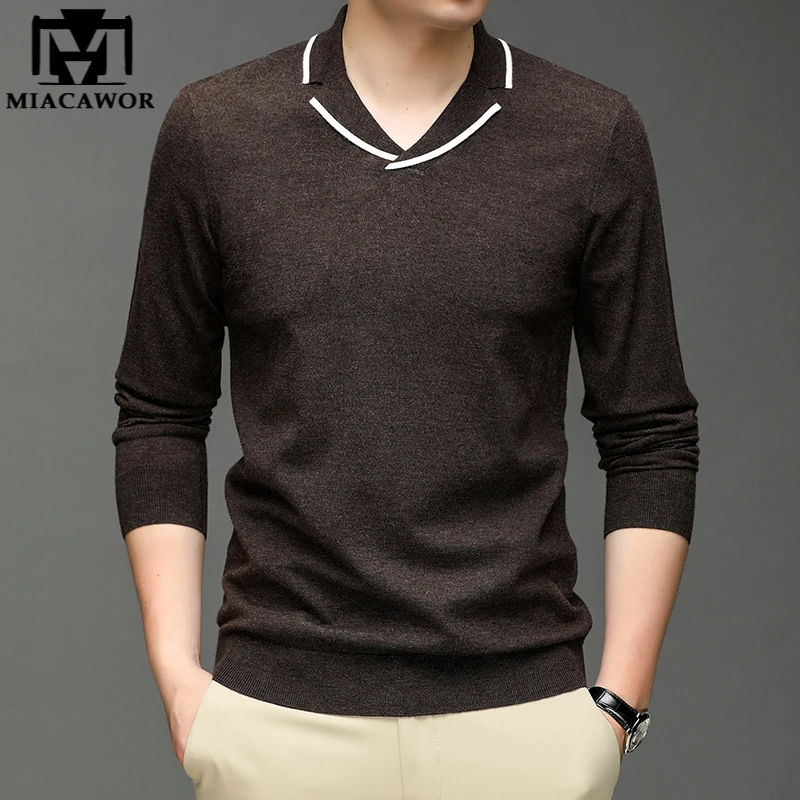 

Мужской свитер с V-образным вырезом, черный однотонный Повседневный приталенный мягкий пуловер, модель Y516 на осень, 2019