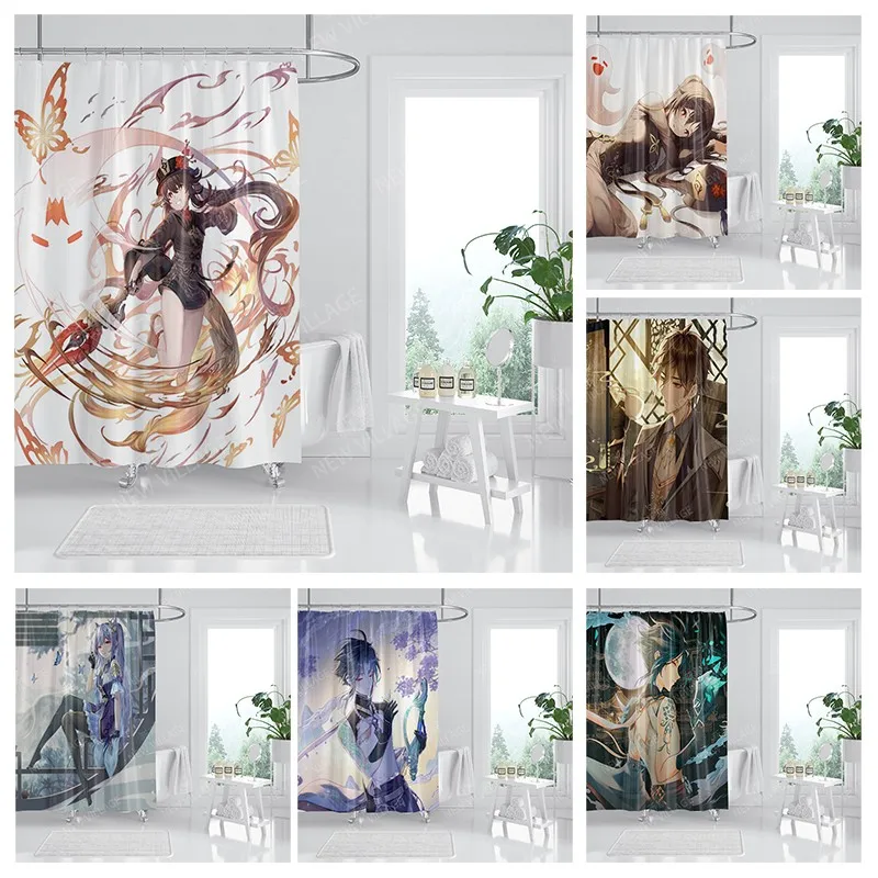 

Waterproof fabric shower curtains Bathroom curtain accessories 180x200 Bath curtain for shower 240*200 cartoon cute decoration