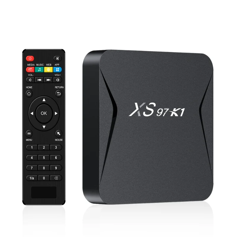 XS97 K1 HD Android 10.0 Dual Wifi Support Talking Skype Hulu Internet Free Channels 2+16GB Set Top TV Box Smart Android TV Box