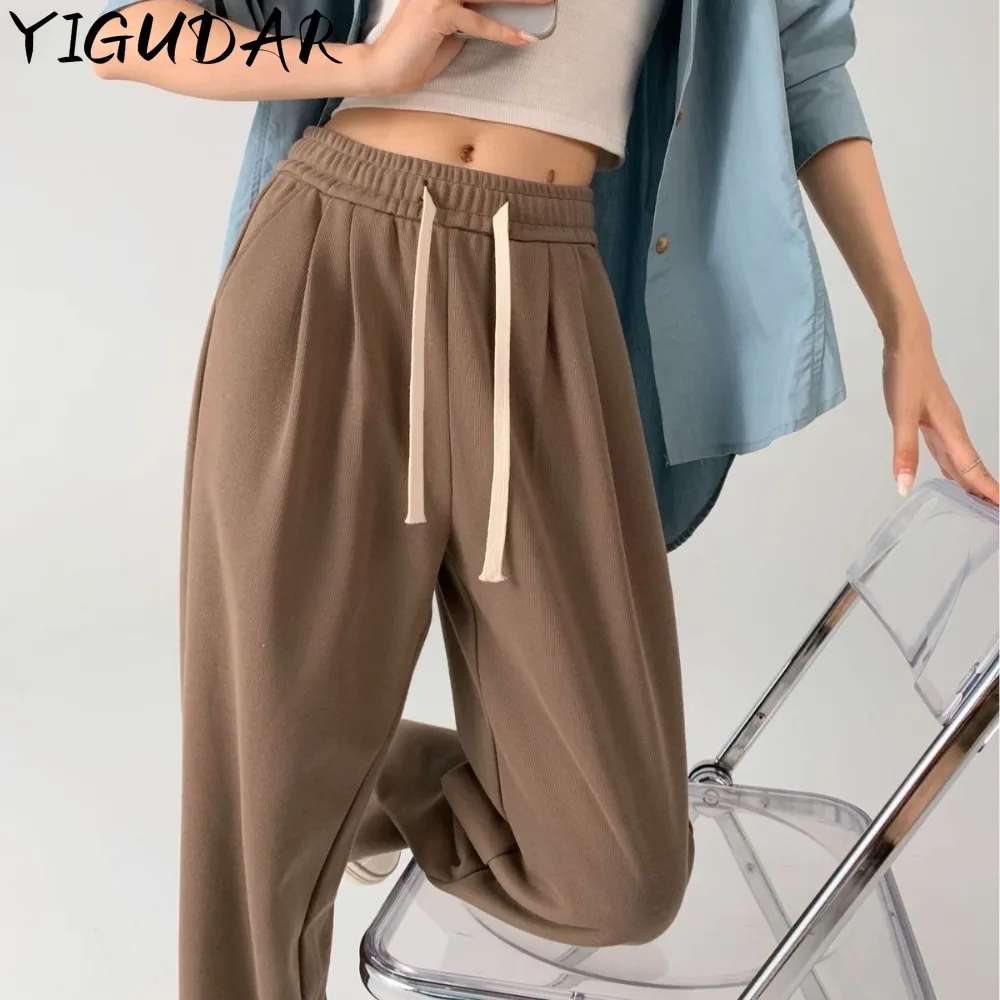 Костюмные брюки женские на весну и осень свободные облегающие прямые трубы