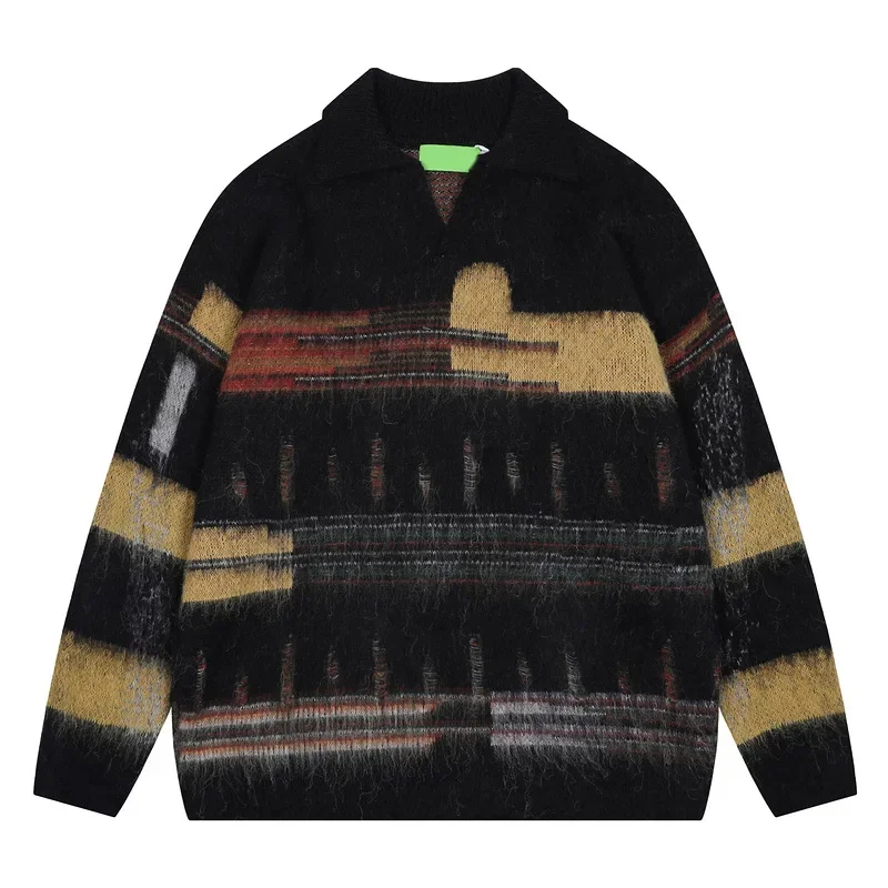 Американский винтажный стиль элегантный свитер с длинными рукавами желтый