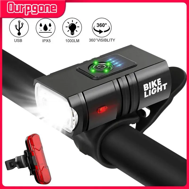 

USB Rechargeable Bicycle Light Double Front Light With Cycling Taillight New Headlight Lamp Flashlight Bike Accessories