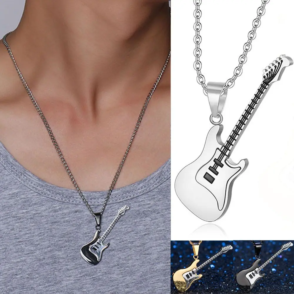 

Women Jewelry Music Rock Chain Pendant Necklace Guitar