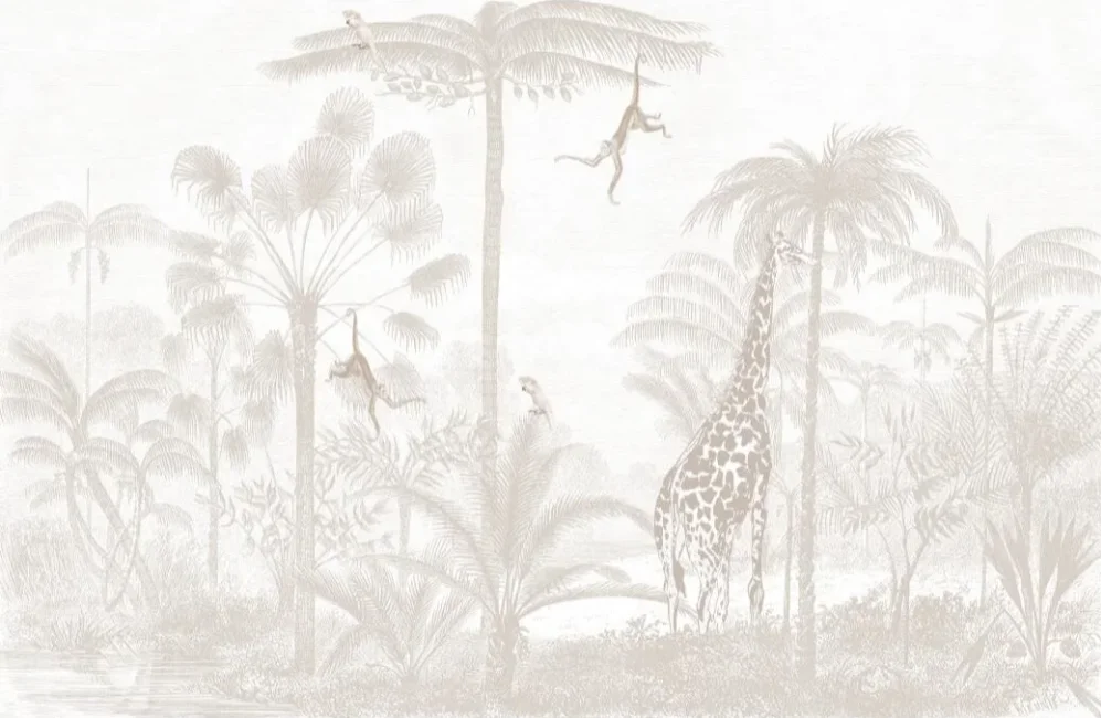 

beibehang мультяшные слоны жирафы обои из натуральных материалов