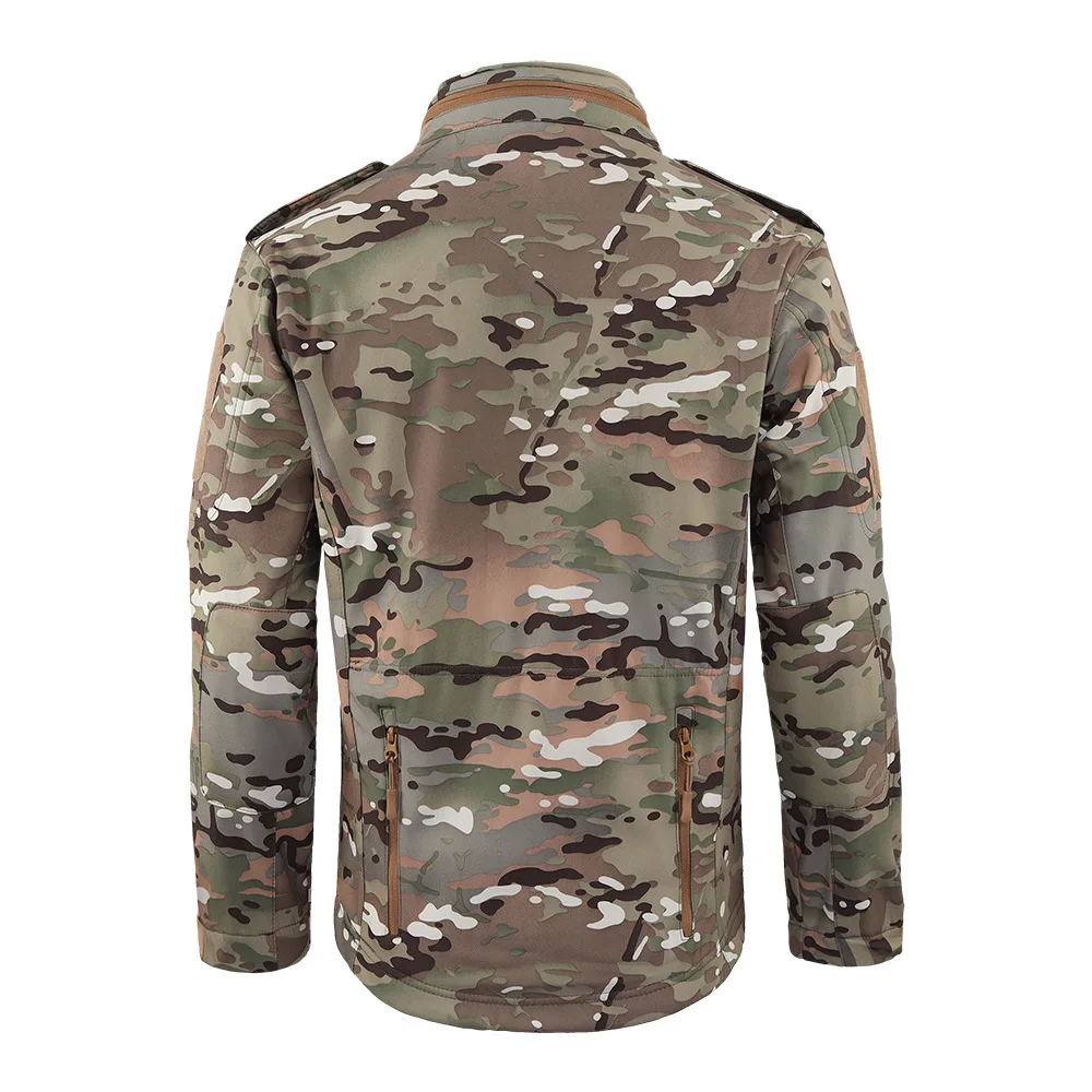 Фото ESDY Outdoor Soft Shell Тактическая ветровка Ветрозащитная Водонепроницаемая камуфляжная куртка Флисовая теплая с капюшоном A008 №3