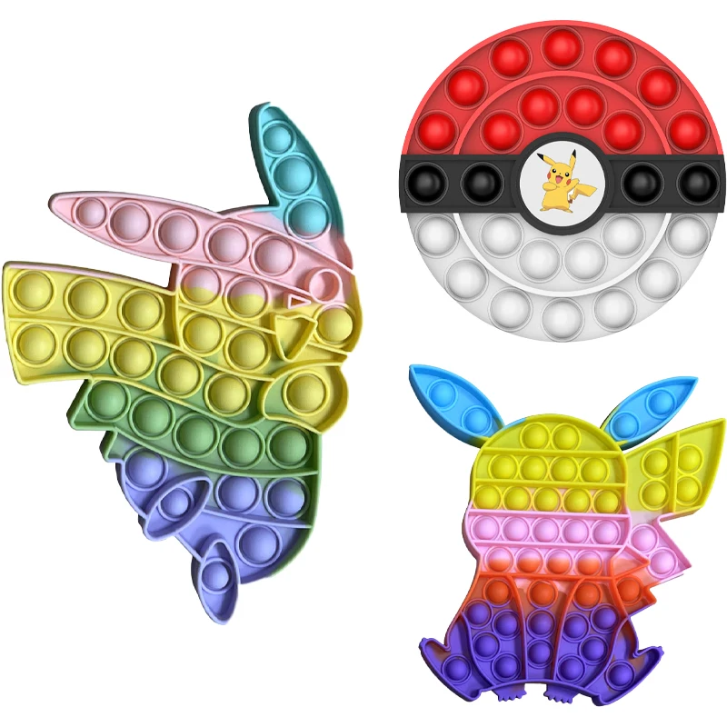 

Pokemon Decompression Toys Bubble Pops Sensory Autisim Special Kids Fidget Toys Need Anti-stress To Relieve Autism Push Bubble