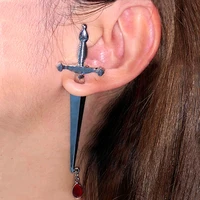 2022 trend exaggerated goth ear piercing stud sword lobe earrings ear ring decoration helix pierc body jewelry unisex earstuds