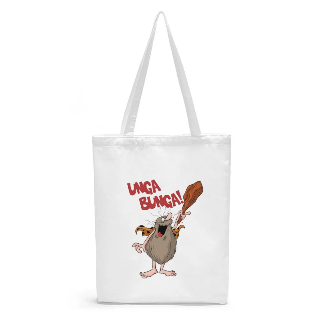 

Captain Caveman Birthday Wishes Canvas Shopper Handbag Wacky Races 1968 Anime TV Series Shoulder Bags Teen Pocket Pouch Tote Bag