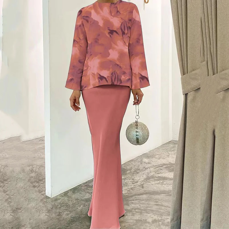 Женский офисный комплект из двух предметов облегающая юбка с длинным рукавом и