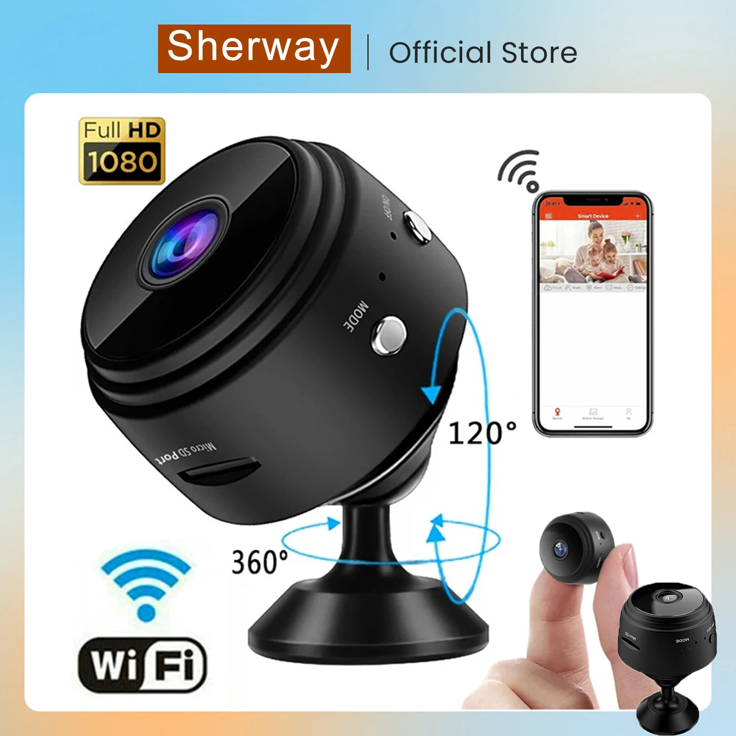 

A9 HD1080P Camera Home Security Wireless Wifi Mini Camera Small CCTV Infrared Night Vision Motion Detection SD Card Slot Audio