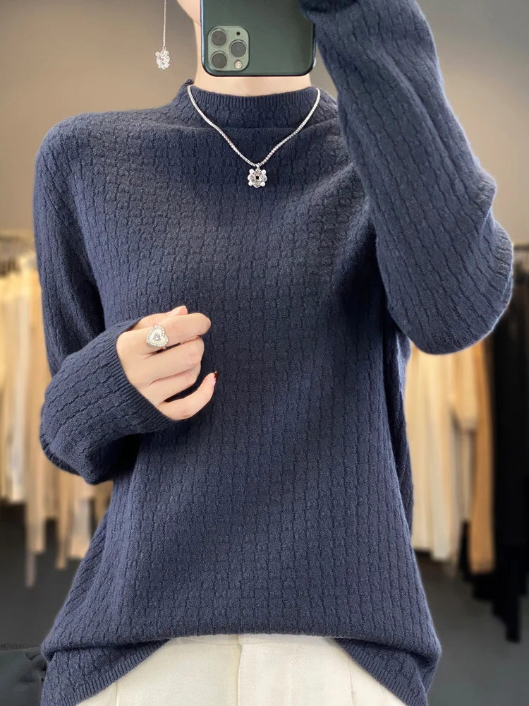 

Sweater Oversize Long Sleeve Tops Round Neck Pullover New Arrivals Knitted Jumpers In Promotion Lady Clothes 2023 Fashion Trends