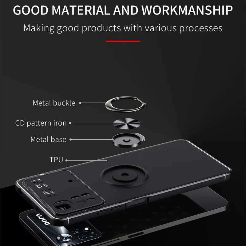 For Cover Poco X4 Pro 5G Case For Xiaomi Poco X4 Pro 5G Capas Back Magnetic TPU Soft Ring Holder For Cover Poco X4 Pro 5G Fundas