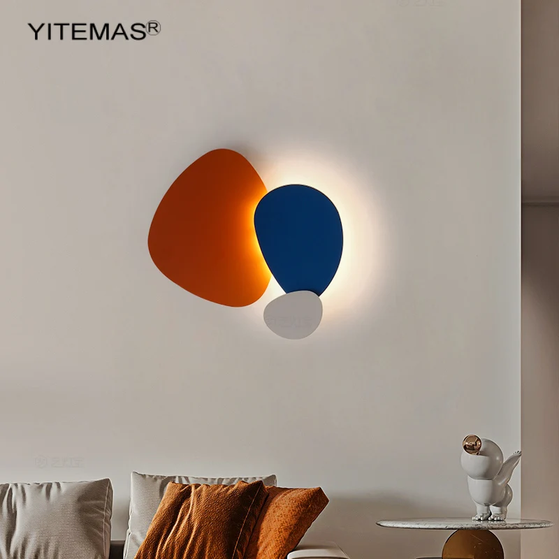 Креативная настенная лампа с цветными листьями Оранжевый Светодиодный