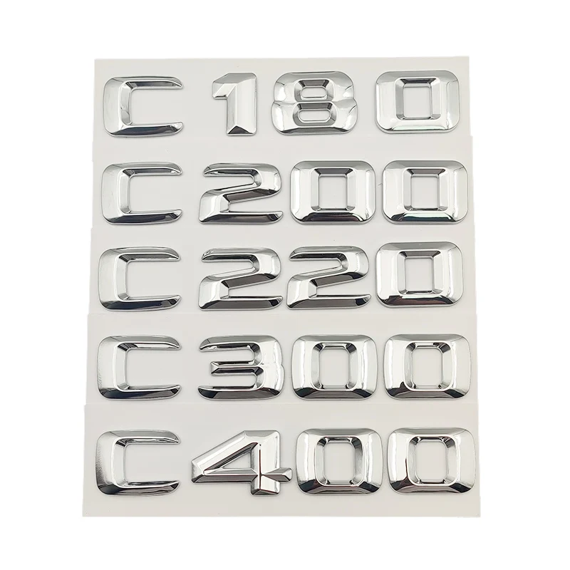 

3D ABS Logo C180 C200 C220 C250 C300 C350 4MATIC Emblem Letters Sticker Car Trunk Badge For Mercedes Benz W205 W204 Accessories