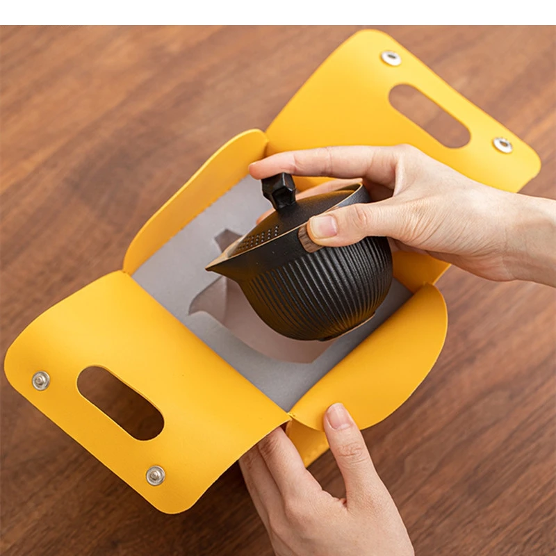 Портативный дорожный чайный сервиз один горшок две чашки Tie Guan Yin Pu Er зеленая