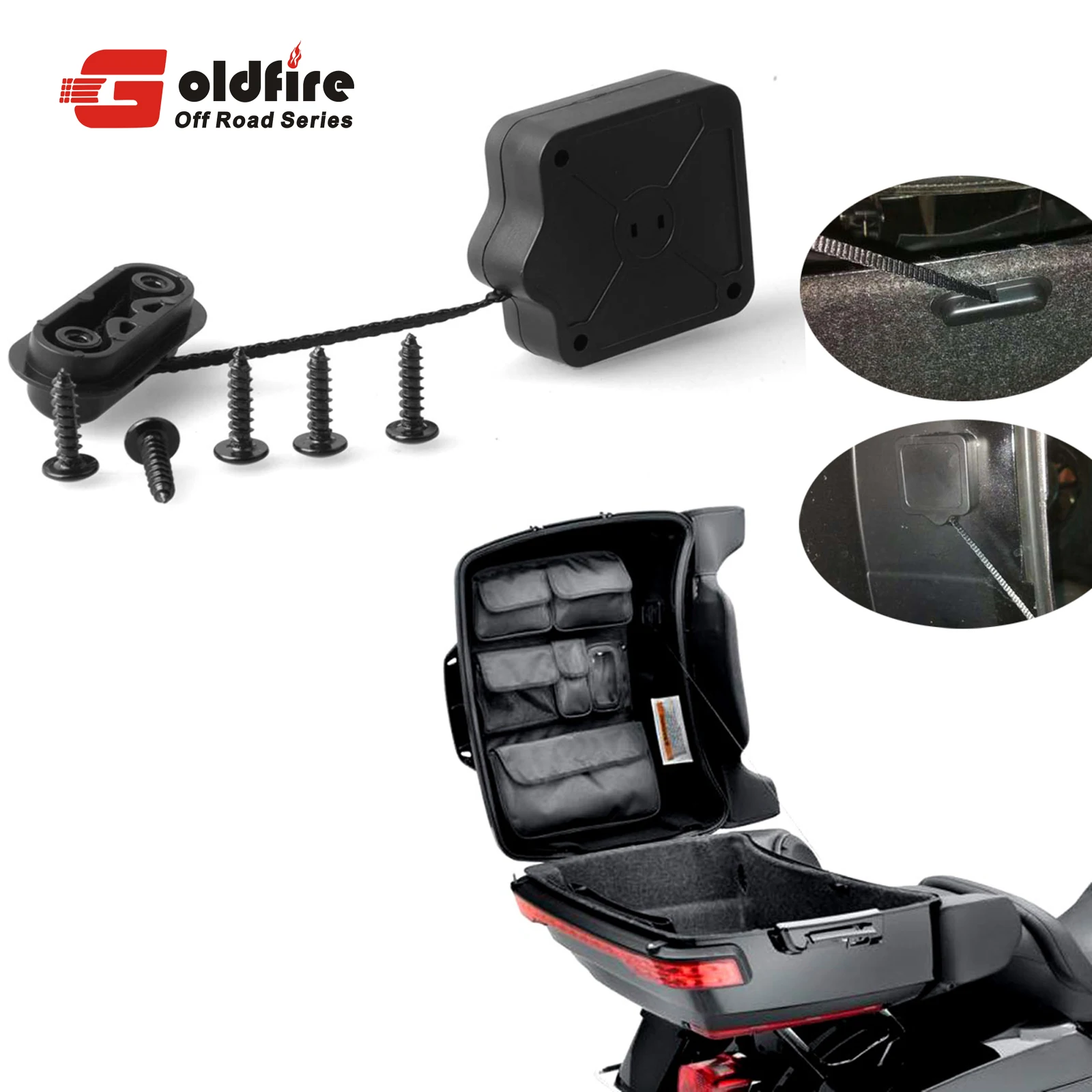 

Motorcycle Tour Pack Lid Tether Fit for Harley Touring Road King Ultra Electra Street Glide CVO 2014-2018 Luggage Lid Tether