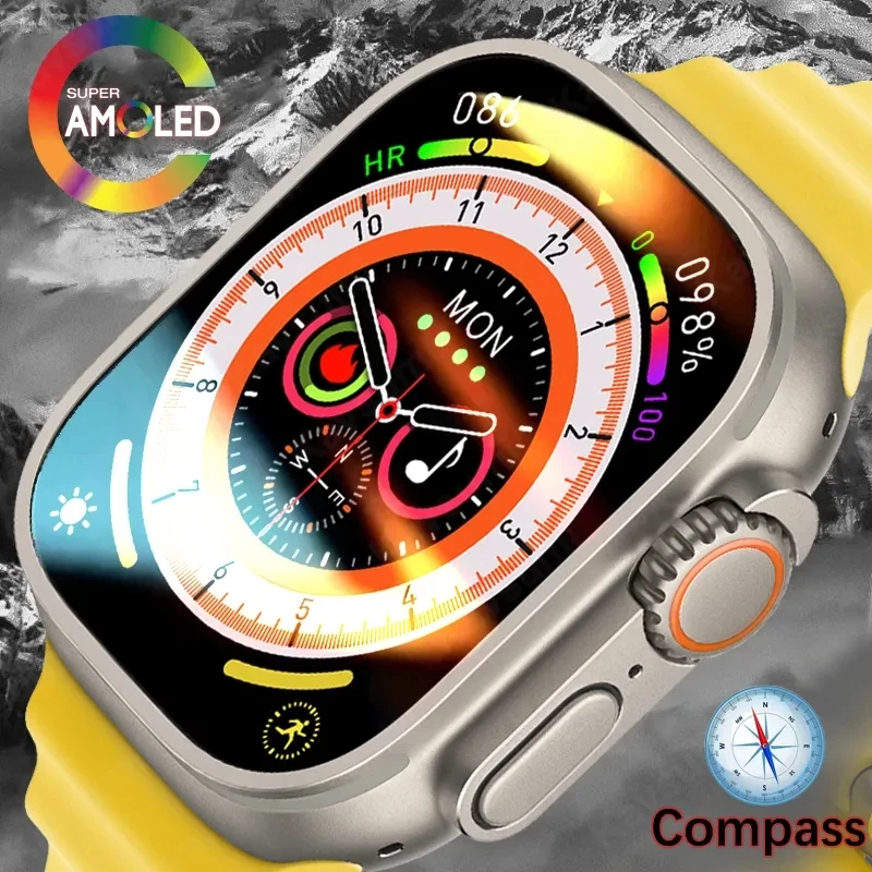 

AMOLED Screen HK8 Pro Max Ultra Smart Watch 49mm 2.12 inch 485*520 Bluetooth Call NFC Compass Men SmartWatch Sport Watches 2023