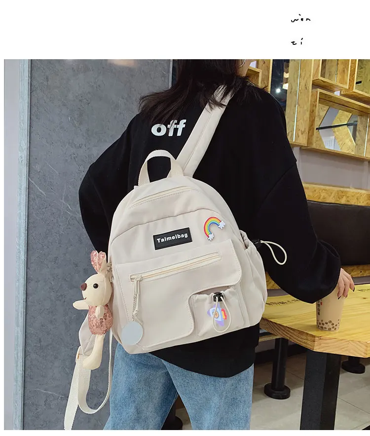 

5829 female mommy bag summer school backpack small capacity canvas Backpack