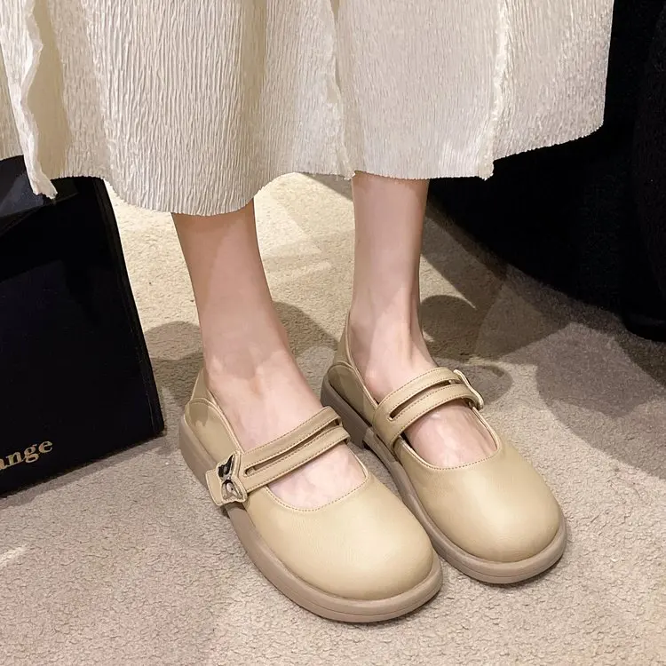 

Женские туфли на низком каблуке, бежевые повседневные туфли на низком каблуке