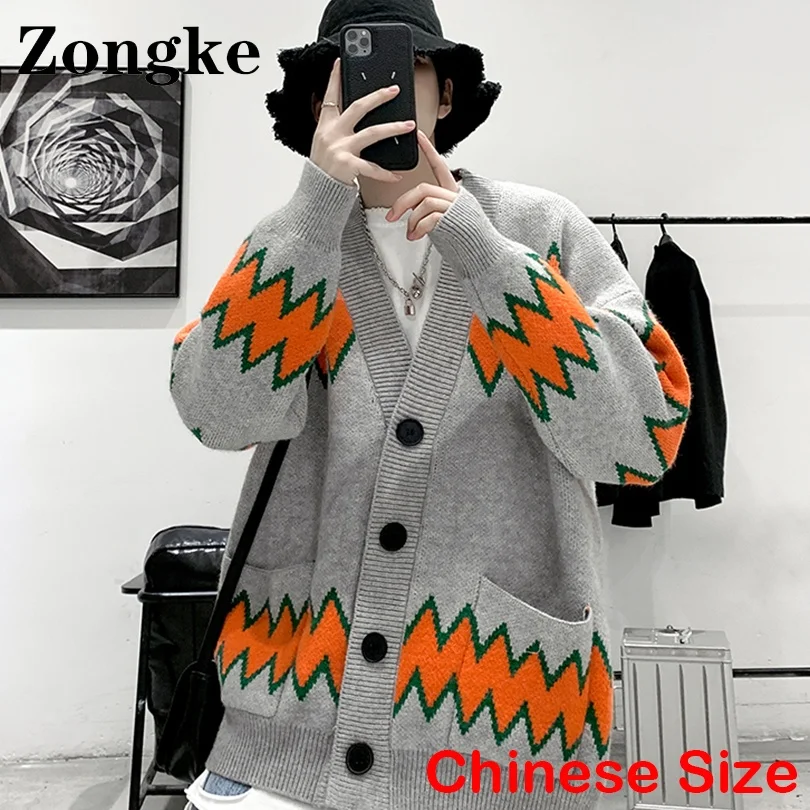 

Zongke Полосатые кардиганы для мужчин зимняя одежда зимняя куртка мужской кардиган вязаный мужской свитер пальто 2XL 2022 осень новое поступлени...