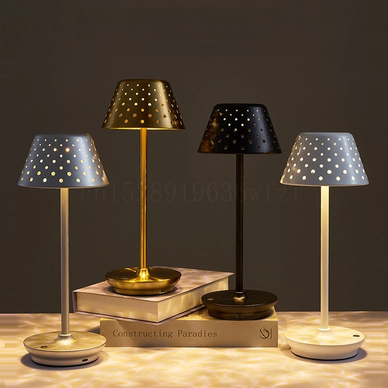 

USB Rechargeable Table Lamp Restaurant Hotel Bedside Desk Lamp Portable Reading Hotel Bar for Living Room Decor LED Lights