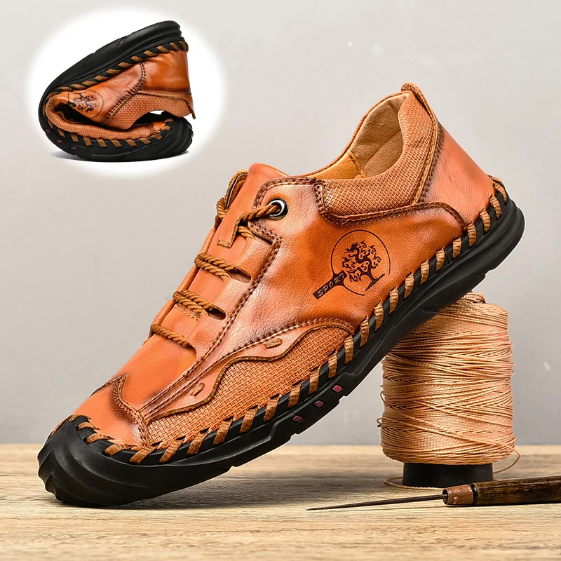 

Men Casual Shoes Leather Outdoor Walking Sneakers 2021 New Fashion Male Leisure Vacation Soft Driving Shoes Sneakers Men Shoes