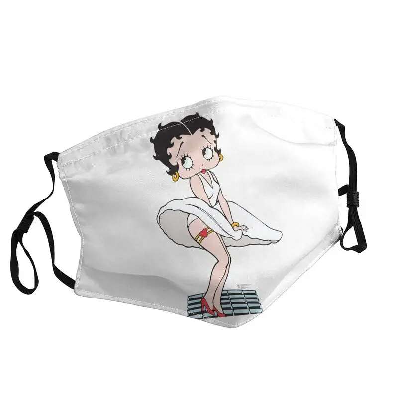 

Reusable Boop Anime Manga Girl Face Mask Funny Cartoon Pattern Anti Haze Dustproof Protection Cover Respirator Mouth Muffle