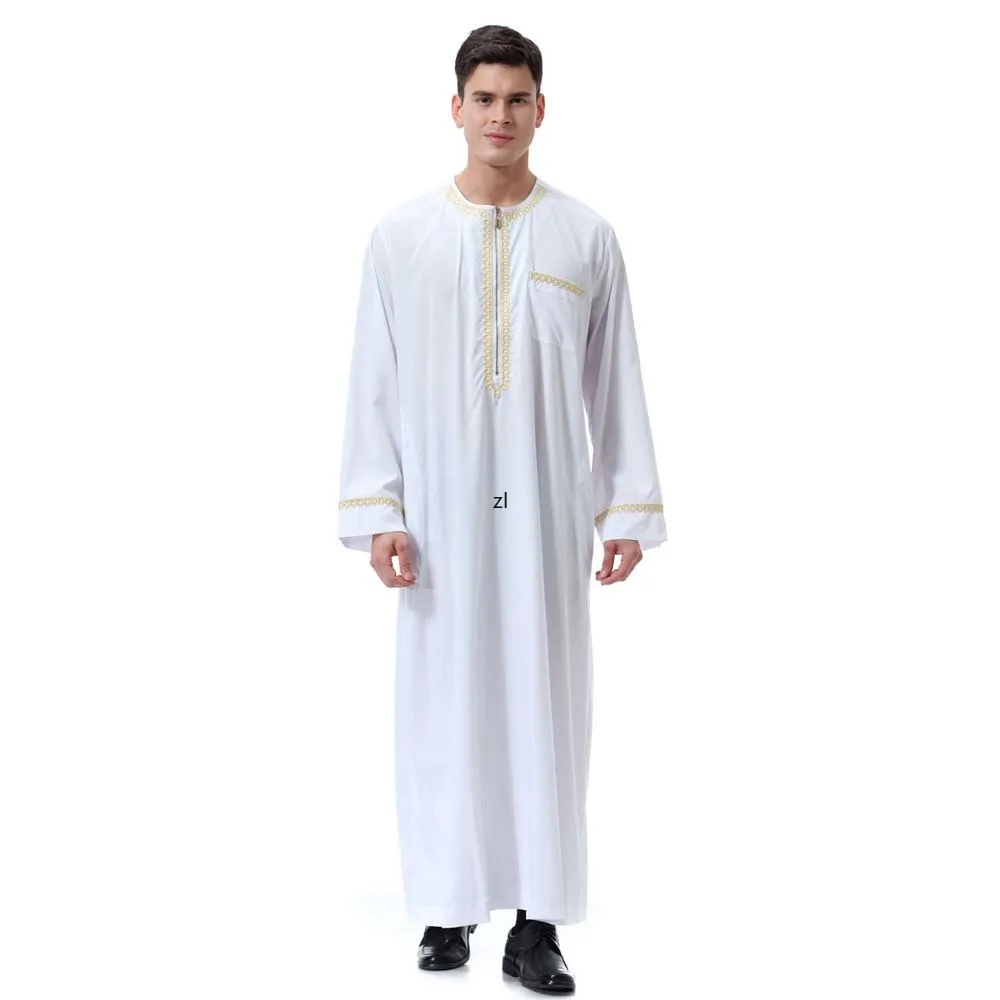 Men's Robe Ramadan Muslim Men Middle East Arabic Robe Youth Clothing Indian Kaftan Men Spring Summer 2022 Moroccan Saudi