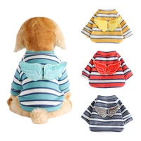 strips cat clothes dog sweatshirt tshirt jacket bottoming shirt for small dogs chihuahua angle wings hoodies puppy outfit kitten