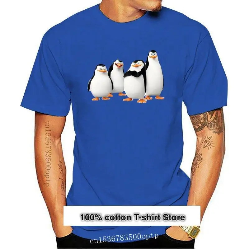 

Stabe hombres pingüino de Madagascar camiseta manga corta Camiseta geek X de los hombres de gran tamaño manga corta Original