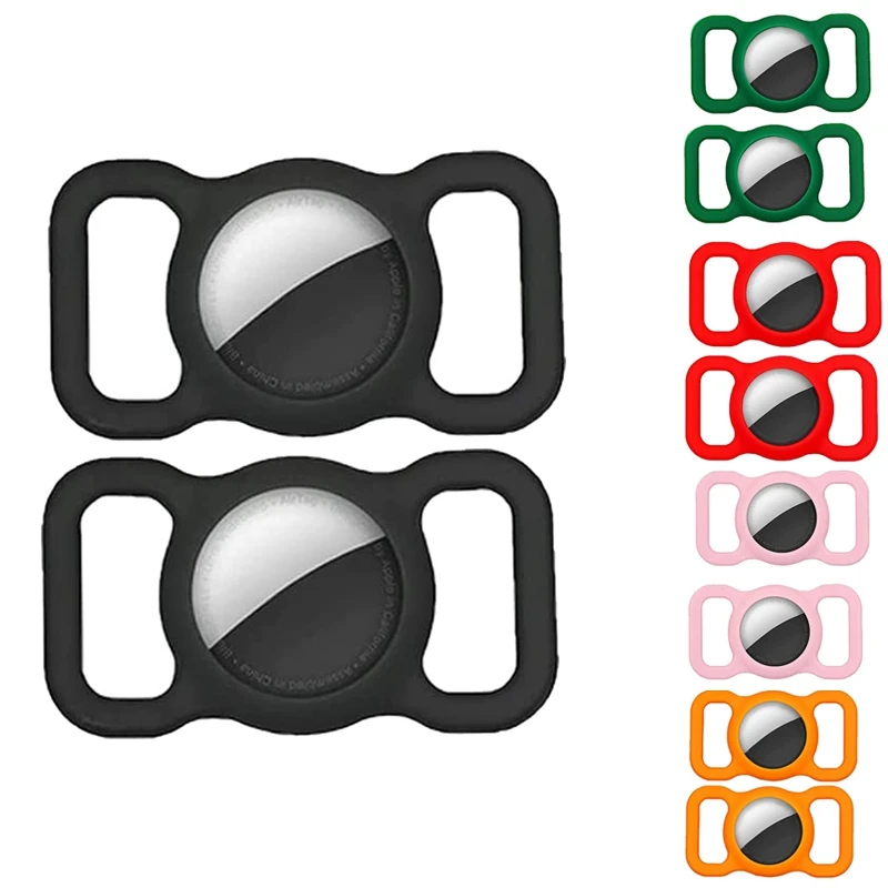 

2PCS Pet Silicone Protective Case for Apple Airtag GPS Detector Cat Collar Ring, for Airtag Pet Ring Holder