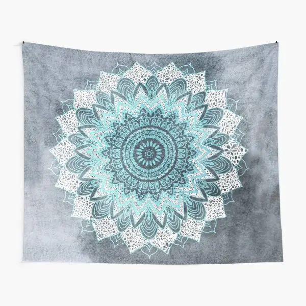 

Bohochic Мандала в голубом гобелене домашний декор художественное покрывало для комнаты красивое подвесное украшение для гостиной одеяло для ...