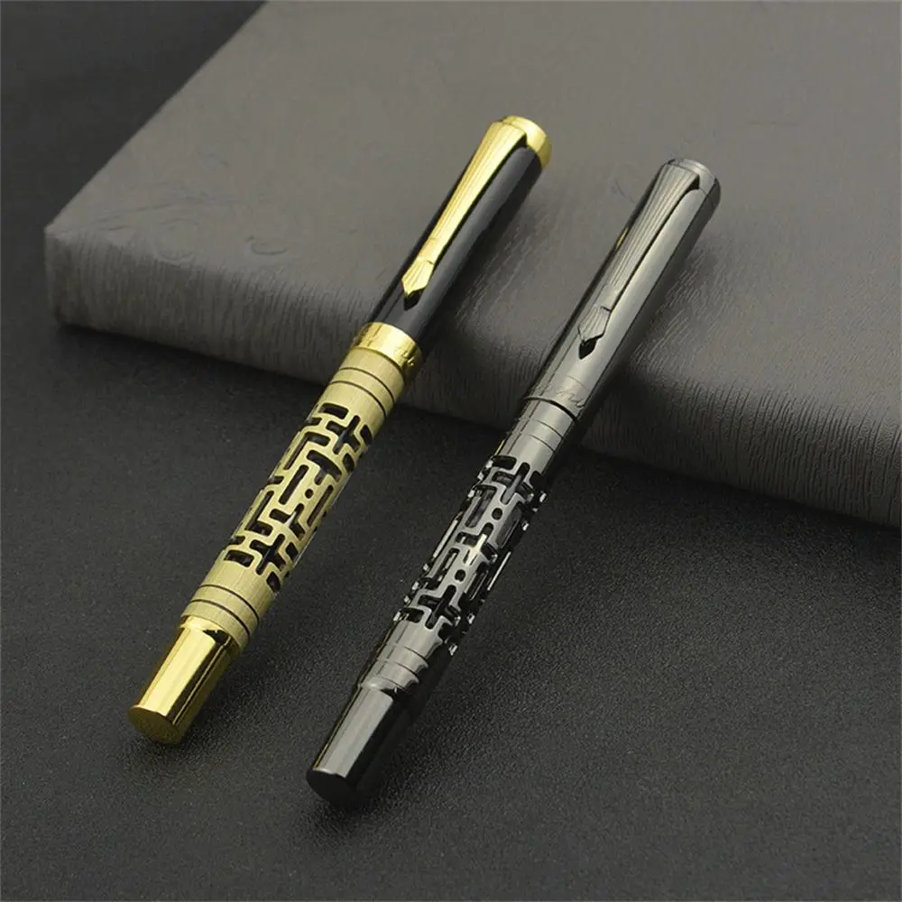 

Smooth Writing Fountain Pens Classic Handwriting Hollow Out Metal Fountain Pens F Nib 0.5mm Writing Ink Pen Business Gift